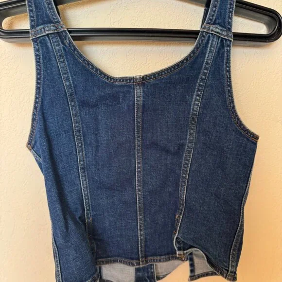 Madewell Jean Buttondown Tank Top - Picture 2 of 2
